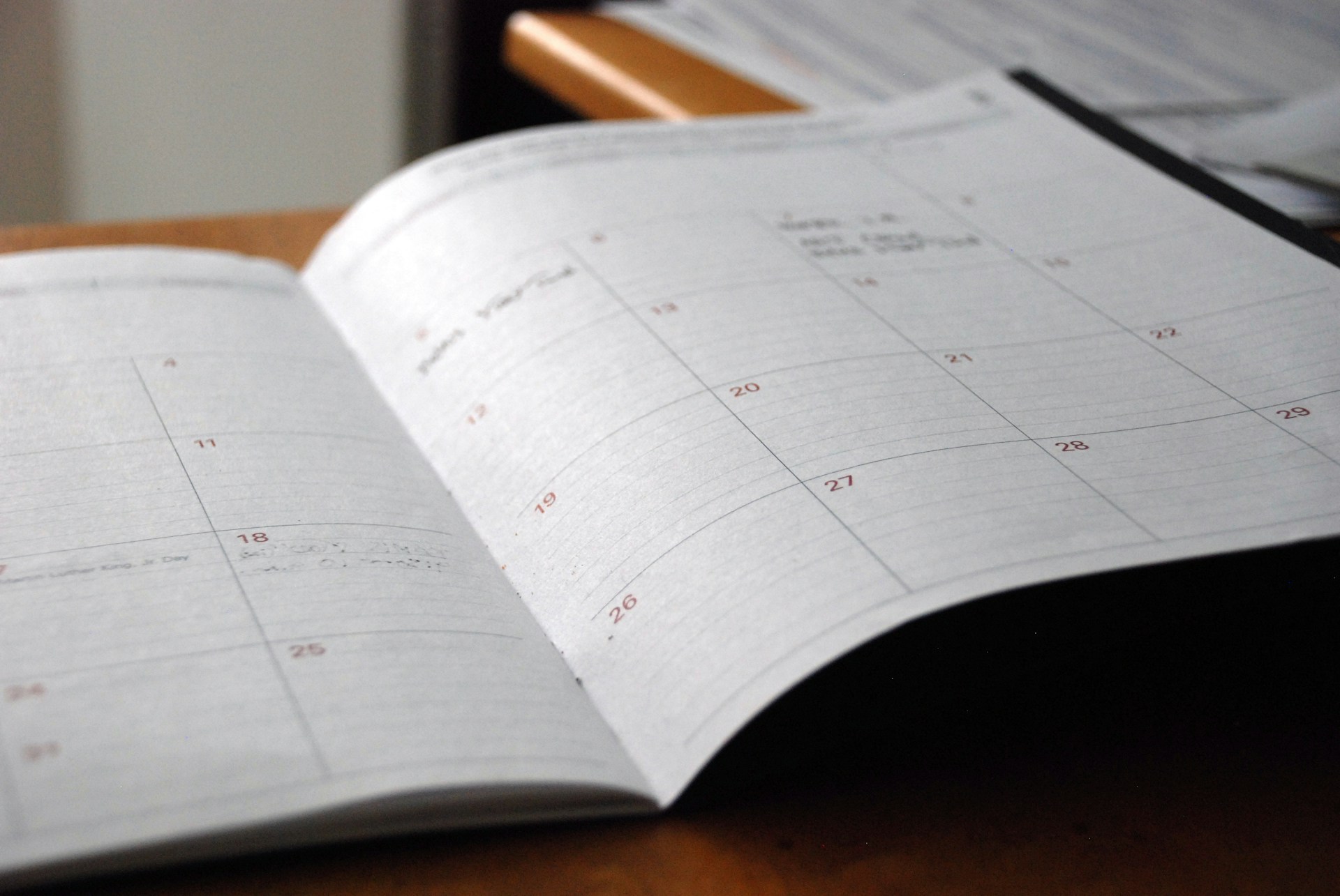 A calendar. How to manage business grant deadlines.